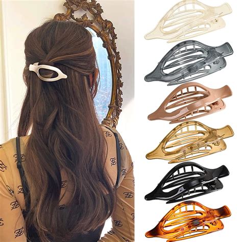 French Concord Hair Clips Claw 6Pcs Side Slid Flat Hair Clips Strong