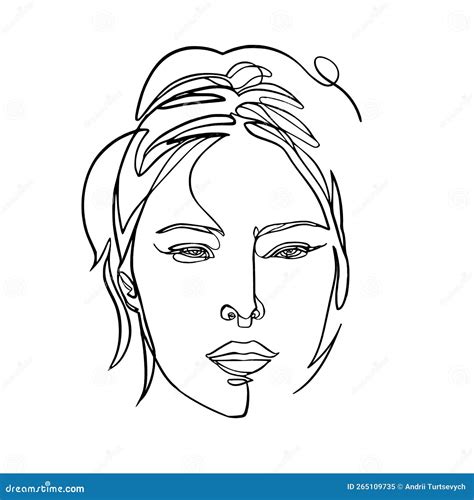 A Woman Face Drawing Continuous Line Vector Stock Vector Illustration Of Person Lady 265109735