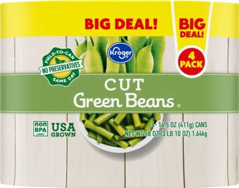 Kroger® Cut Green Beans 4 Ct 145 Oz Kroger