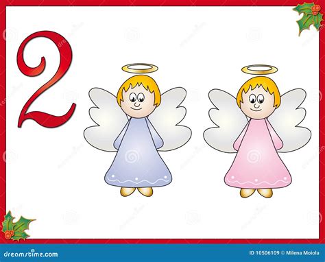 12 Days Of Christmas 2 Angels Stock Illustration Illustration Of