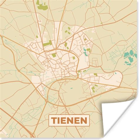 Poster Kaart Tienen Plattegrond Stadskaart X Cm Bol