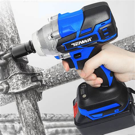 TENWA Brushless Cordless Electric Wrench Impact Socket Wrench 21V