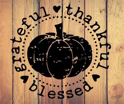 Grateful Thankful Blessed Pumpkin Digital File Instant Etsy