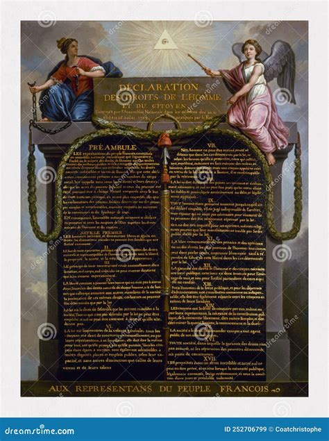 Declaration of the Rights of Man and of the Citizen in 1789 Stock Illustration - Illustration of ...