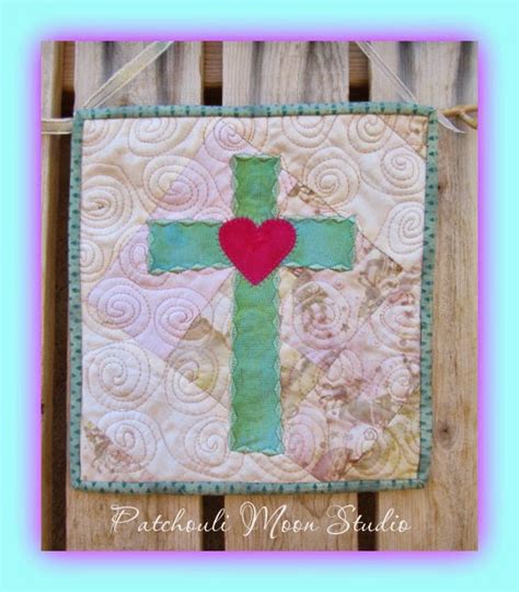 Patchouli Moon Studio Small Cross With Heart Quilt