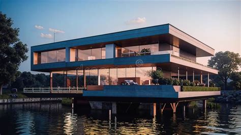 Modernist House by the River, Modern Exterior Design of Advanced Luxury ...