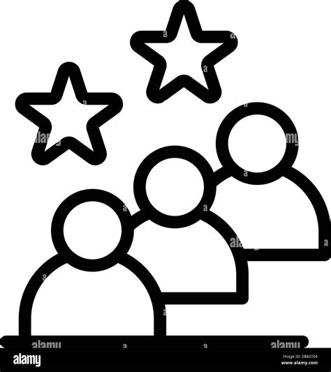 Three People Two Stars Icon Outline Style Stock Vector Image Art Alamy