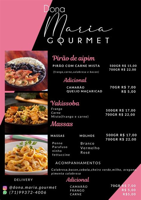 Menu Em Dona Maria Gourmet Pub Bar Salvador