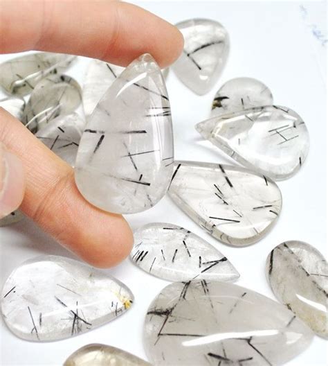 Tourmaline Quartz Tear Drop Cabochons Pcs Parcel By Alivegems