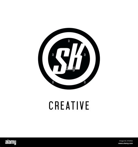 Initial SK Logo Concentric Circle Line Clean And Simple Monogram Logo