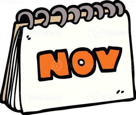 cartoon doodle calendar showing month of november 44916727 PNG