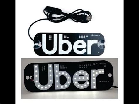 Placa Plaquinha Uber Carro Led Letreiro Motorista Aplicativo Youtube