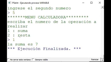 Comando Segun En Pseint Calculadora Dos N Meros Youtube Hot Sex Picture