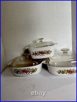 Corning Ware Vintage Spice Of Life Lot 3 Sets Of Baking Casserole