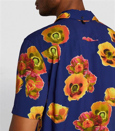 Rag And Bone Blue Poppy Print Avery Shirt Harrods Uk