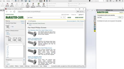 Mcmaster Carr Solidworks Add In Installation And Use Goengineer