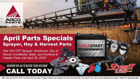 Parts Specials Discounts Schmidt Sons Inc