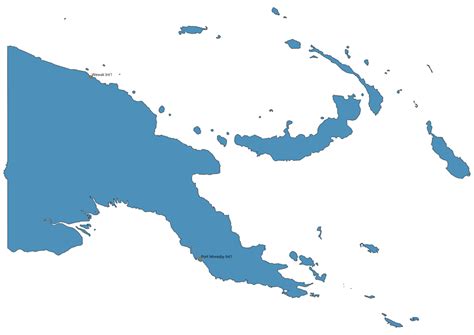 Airports in Papua New Guinea Map SVG Vector - Map of Airports