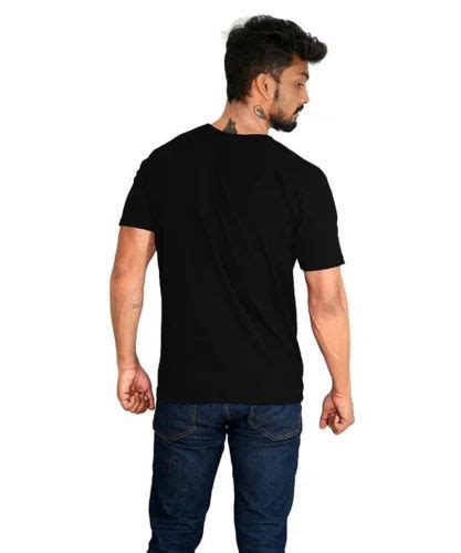 Cotton Mens Black Plain T Shirt Round Neck At Rs In New Delhi Id