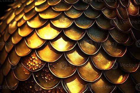 Dragon Scales Background Gold Shining Shells Simple Background Made