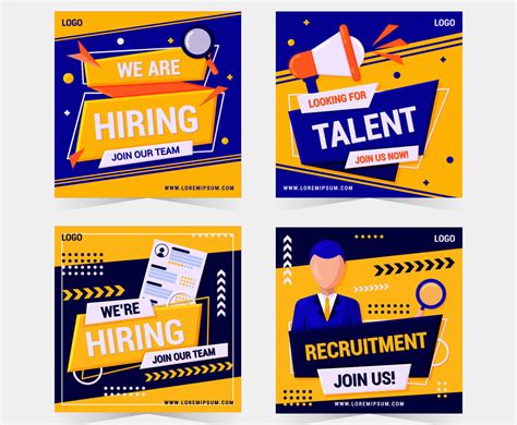 Job Recruitment Social Media Posts Vector Art And Graphics