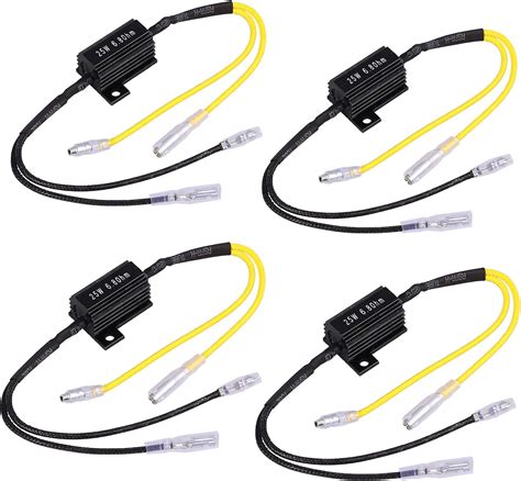 Justech 4pcs LED Résistance Moto 25W 6 8Ohm Indicateur Résistance Flash