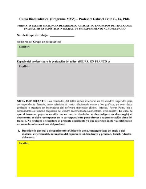 Nuevo Bioestad Stica Formato Guia Para Organizar Contenidos Del