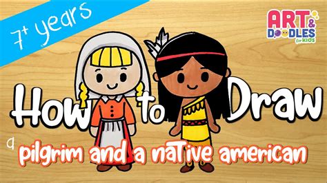 How To Draw A Pilgrim And A Native American Youtube