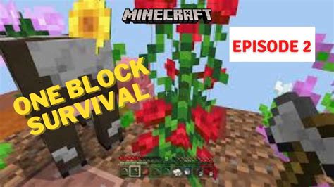 One Block Survival Challenge In Minecraft Episode 2 Youtube