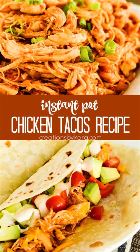 Easy Instant Pot Chicken Taco Recipe Creations By Kara