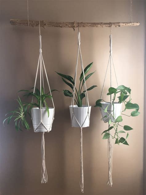 Minimalist Macrame Plant Hanger Modern Macrame Macrame Plant Etsy