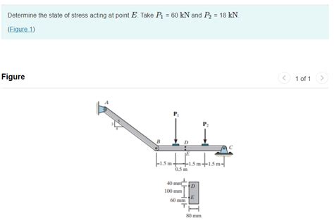 Solved Determine The State Of Stress Acting At Point E Take