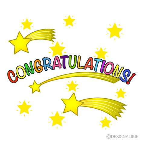 Congratulations Shooting Stars Clip Art Free Png Image｜illustoon