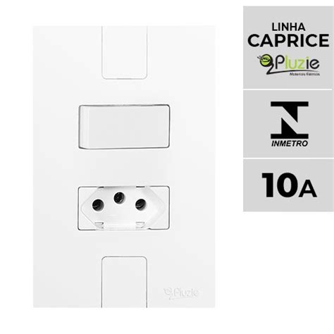 Interruptor 1 Tecla Paralela Tomada 10A 250V Three Way Caprice