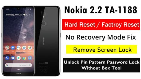 Nokia 22 Ta 1188 Hard Reset Unlock Pinpatternpassword Lock Without