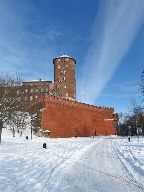 Krakow Poland Sandomierska Tower Of The Wawel Castles And Red