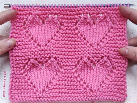 Free Knitting Patterns Lace Heart Stitch Knitting Pattern