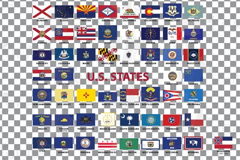 USA Capital and States Flags Collection for Print 50 US State - Etsy