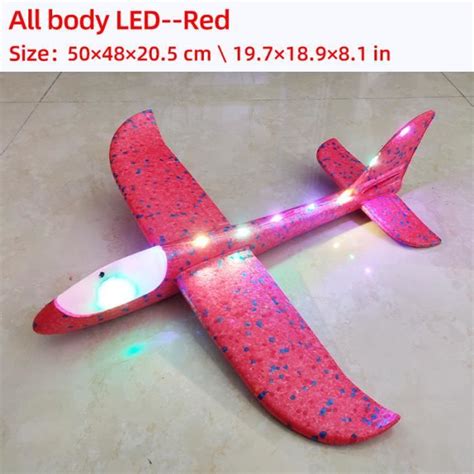 50cm Rouge Full LED Planeur en mousse à inertie Grand planeur à LED