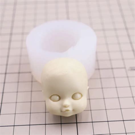 Molde de silicona para cara de muñeca molde de arcilla suave para cara