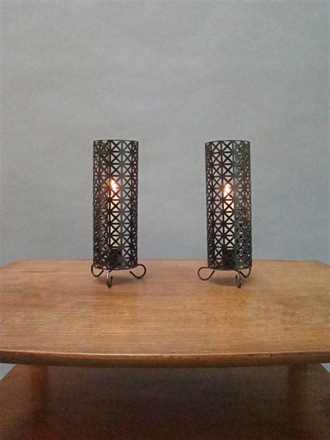 Mid Century Candle Holders Black Wire Candle Holders Etsy