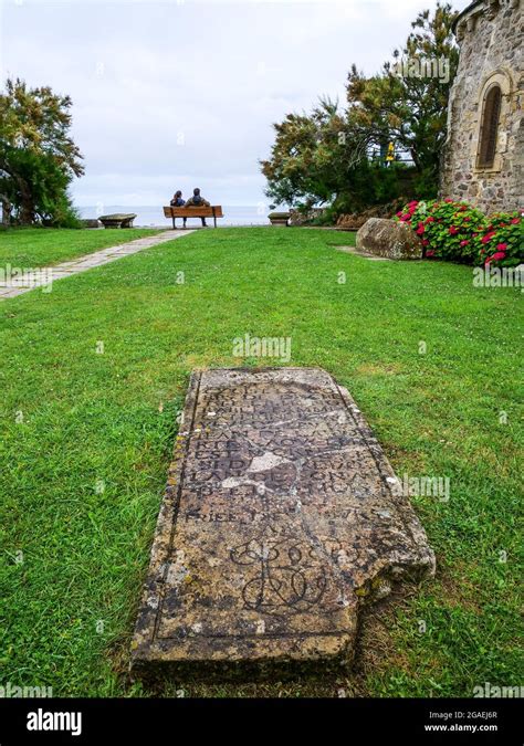 Old Tombstone Near The Sailors Chapel Saint Vaast La Hougue Cotentin