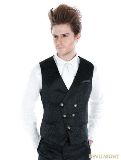 Black Gothic Palace Style Vest For Men Devilnight Co Uk