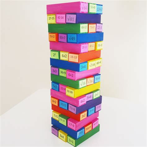 Maths Jenga So Much Yes I Painted Kmarts Wooden Stacking Game Then