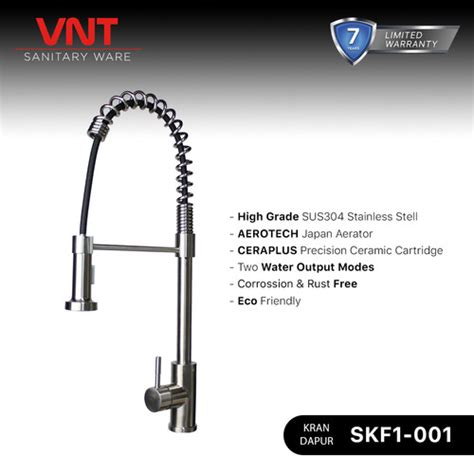 Promo VNT Keran Cuci Piring Stainless Kran Dapur Flexible Tarik Kitchen