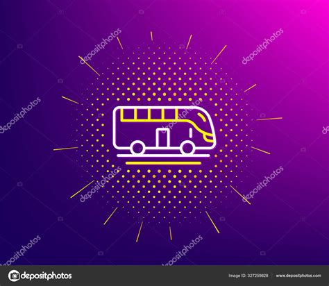 Bus Tour Transport Line Icon Transportation Vehicle Sign Vecto Stock