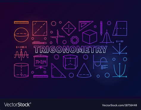 Trigonometry Colorful Banner Or Royalty Free Vector Image