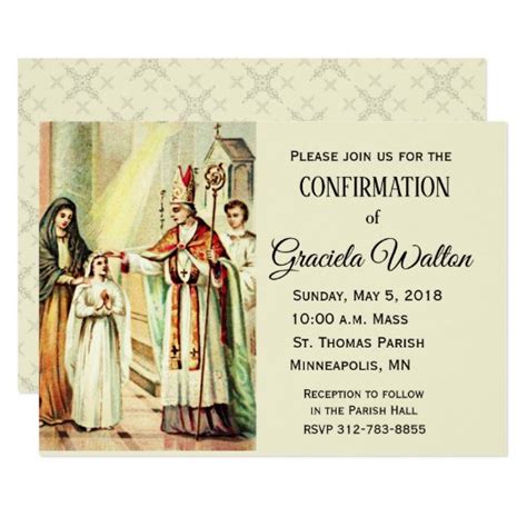 Traditional Catholic Girl Confirmation Confirm Invitation | Zazzle.com