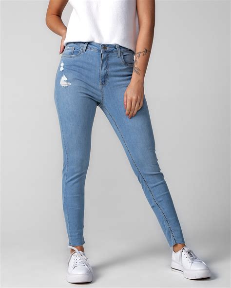 Riachuelo Calça Jeans Feminina Skinny Cintura Alta Destroyed Denim