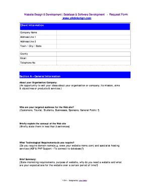 Fillable Online Website Design Development Database Software
